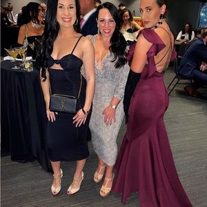 ASOS Purple Ruffle Sleeve Gown